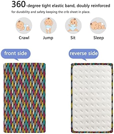 Plemenske tematske plahte za mini krevetiće, prijenosni mini krevetići s minijskim krevetićima mekani i prozračni posteljina