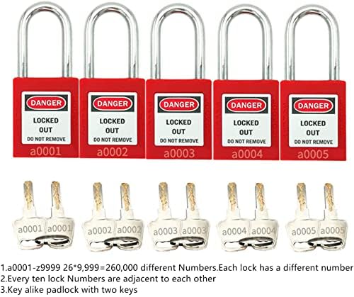 Zaključavanje zaključavanja 5pcs Set Loto Product Sigurni locks za zaključavanje oznaka i uređaja