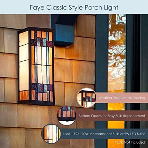 Vanjska svjetiljka od vitraža u stilu Art Deco-16,25 - ukrasna svjetiljka za trijem -