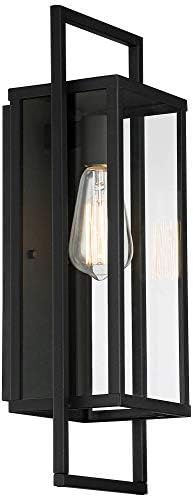 Moderna industrijska vanjska zidna svjetiljka teksturirani crni metal 19 prozirna staklena ploča za vanjsku kuću Trijem vrt