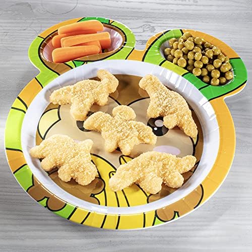Melaminski tanjuri za hranjenje-set od 4 različita slatka dječja tanjura za životinje-Panda, Aligator, Tigar i majmun-s podijeljenim