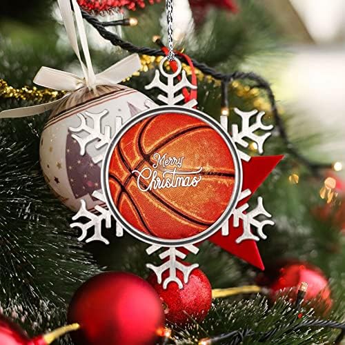 Košarkaška snježna pahulja Sport Smiješna kugla božićno drvce ukrasi Metal Personalizirani božićni ukrasi 2022 Farmhouse