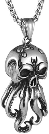 Kao i uvijek, od nehrđajućeg čelika Retro gotička lubanja stil koktel Biker ogrlica s privjeskom