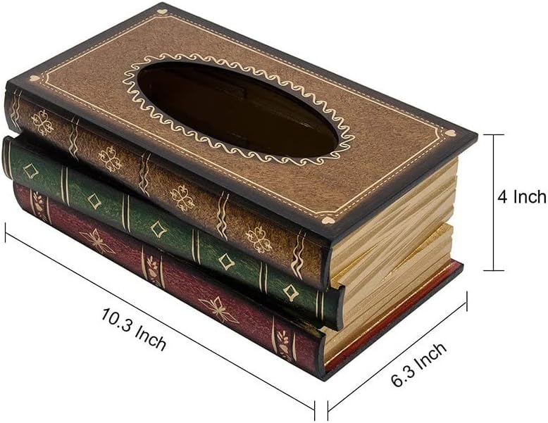 IRDFWH drvena knjiga kutija za tkivo pravokutno držač tkiva za dozator papir papir za salveti predmet predmet kuće organizatorski