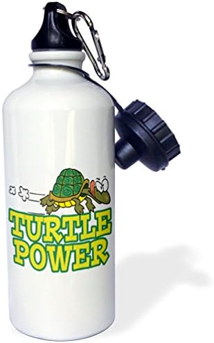 3Drose kornjača Slatka kornjača Sportska boca vode, 21 oz, bijela