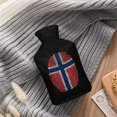 Norveška zastava otisak prsta boca s toplom vodom s mekim plišanim poklopcem toplo gumena vreća za ubrizgavanje vode 1000