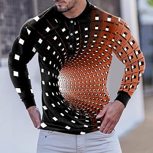 Labav muški atletski top muški modni casual sportovi apstraktni digitalni print gumb za manžetne manžetne vrh