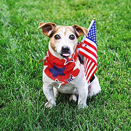 8 komada Patriotski pas Bandana Dan neovisnosti za kućne ljubimce šal šal -a za zastavu zvjezdane marami za kućne ljubimce