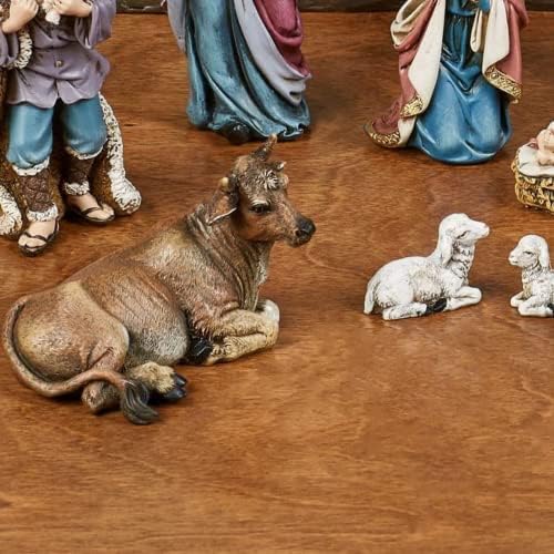 Heirloom rođenja figure više toplih petnaest komada | Dekor božićne scene | Oslikano ručno | Tri kraljeva, anđeo magarca,