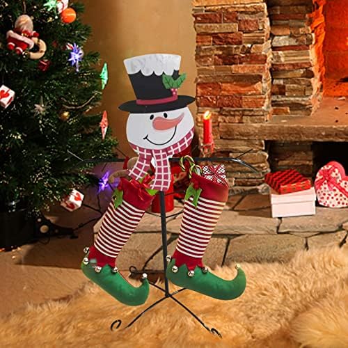 Držač vješalica za čarape Salonačni Božić s grančivim izgledama i s snježnim ukrasom i visi velikim božićnim ukrasima otpornim