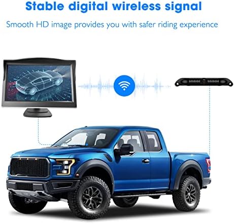 LeadSign bežični komplet za sigurnosnu kopiju s 5-inčnim monitorom za kamion za automobil, HD 1080p Stabilna digitalna signalna