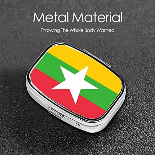 Zastava Mjanmar kvadrata mini tableta kutija metalni lijek Organizator putovanja prijateljska prijenosna tableta