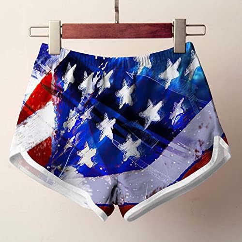 Qiguandz Women Inspirational Patriots American Flag povremene kratke hlače ljetne elastične trendovske trendovske udobne