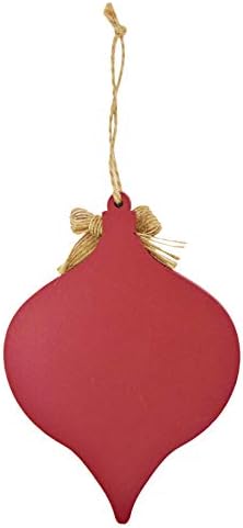 Needzo Isus razlog je sezone crveni drveni božićni ukras s vrpcom vrpce i malim metalnim zvonom, 5 centimetara