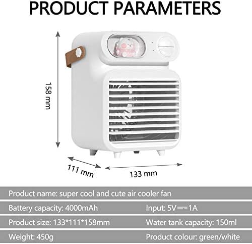 Beauty Nymph Mini Slatki prijenosni ventilator za hladnjak zraka Velika ledena magla Osobni ventilator klima uređaja i ovlaživač