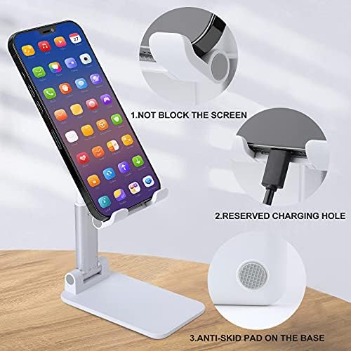 Bijela srca na LGBT Rainbow Print Stand Stand kompatibilno s tabletima iPhone prekidača sklopivi podesivi držač mobitela