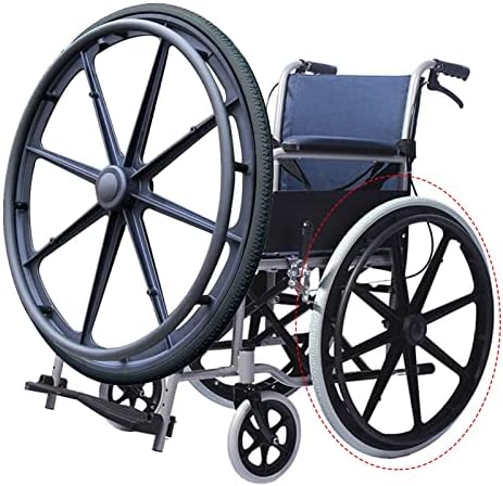 OIBJYRS 24-inčni stražnji kotač s invalidskim kolicama, 24 x 1 3/8 Ručni zamjenski kolica za invalidska kolica, krute gume