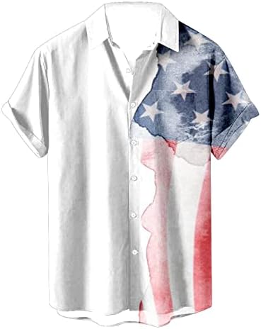 Majica s bisernim zatvaračem muške domoljubne košulje američke zastave za muškarce 4. srpnja Muške kratke muške flanelske