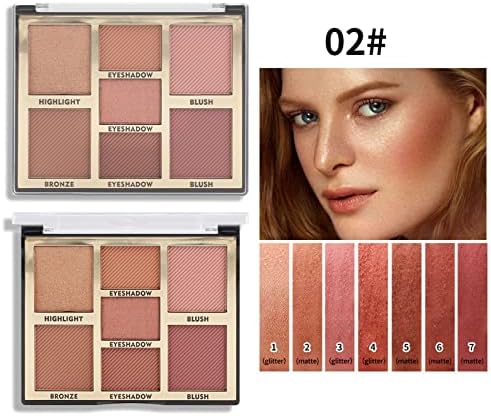 7 boja multifunkcionalna boja koja bubri sjajni disk ističe prirodnu golu šminku, posvjetljuje ton kože prijenosna Šminka