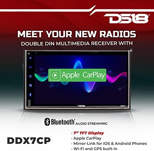 DS18 DDX7CP 7 Automobil stereo zaslon s dodirnim zaslonom s dvostrukim din Header-om s Bluetooth-om, Apple Car Play, Mirror