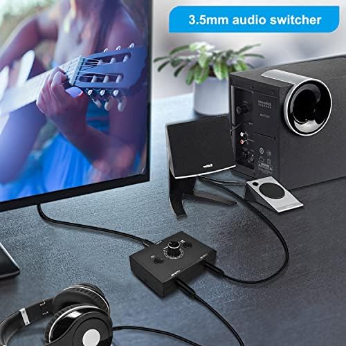 3,5 mm stereo audio sklopka Audio Switchstereo Aux Audio Selector Metal Housing 2 Ports Audio Splitter Box