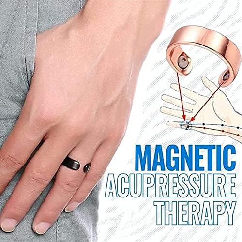 Hengbang 4PCS limfna drenaža terapijski magnetski prsten, bakreni magnetni prstenovi koji se otvaraju podesivi, za muškarce