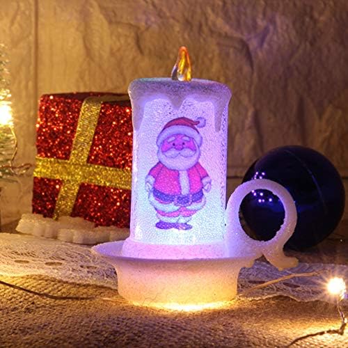 Amosfun rođenje dekor 2pcs božićni vođeni plahovi bez ikakvih svjetiljki noćna svjetlost elektronička vođena svijeća za festival