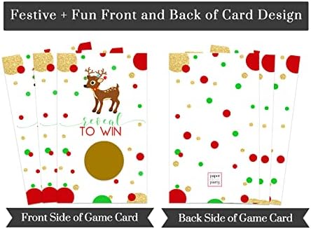 Reindeer Scratch Off Game kartice božićna zabava u kartu - Radna grupa za odrasle - Crveni i zeleni Xmas Favors