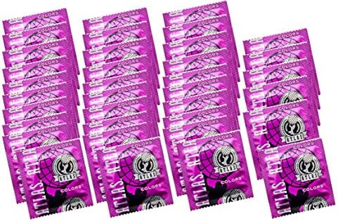 Novi Atlas Colors Premium Latex Condoms Svaki kondom sadrži klasični, ravni oblik, premium mazivo na bazi silikona: Količina