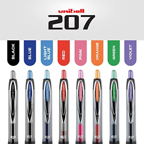 Uniball 207 olovka s magistralom, 4 crni medij 0,7 mm uvlačive olovke, olovke za gel, fina točka, glatke olovke za pisanje,