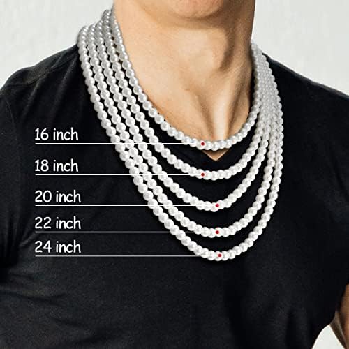 Pearl ogrlica za muškarce, bijela biserna ogrlica za žene, okrugla ogrlica bisera, biserni nakit