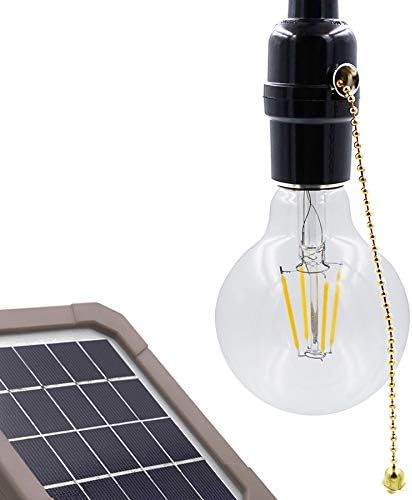 Solarna svjetiljka za vrt / garažu / ostavu / stropno svjetlo, kabel od 26 stopa, Uključivanje / isključivanje vučnog lanca,