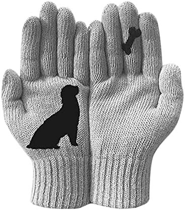 Qvkarw jesenski tiskar za pse vunene rukavice vanjske rukavice i tople dame zimske kosti rukavice žene rukavice