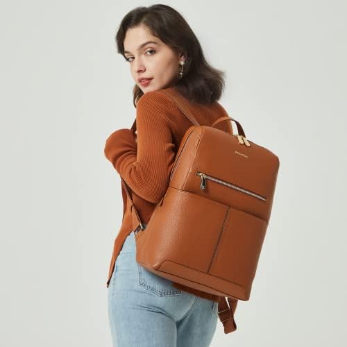 BOStanten kožni ruksak za laptop za žene 15,6 inčni računalna torba s fakultetskom torba za rame casual daypack putnička