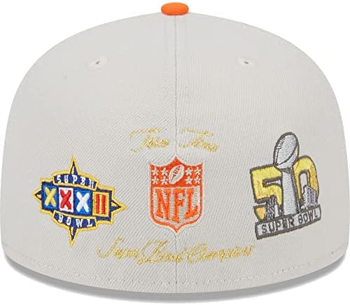 Nova era muški kaki/narančasti Denver Broncos Super Bowl Champions Patch 59FIFTY FITTED HAT
