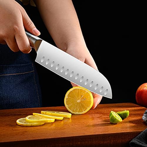 Izuzetno oštar nož za rezanje mesa za sjeckanje kostiju, profesionalni 8-inčni kuharski nož i 7-inčni set noževa santoku,