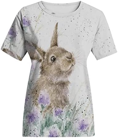 Ženska majica uskršnji zeko smiješna slatka zečja grafička majica casual ljetnih uskršnjih vrhova kratkih rukava