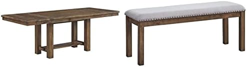 Dizajn s potpisom, uvlačivi stol za blagovanje od 36 90, može primiti do 8 osoba, smeđa i rustikalna tapecirana klupa za