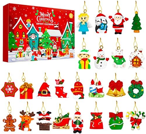Božićni adventski kalendar 2022. za djecu Mini ukrasi za božićno drvce smola 24 dana božićnog odbrojavanja adventski kalendar