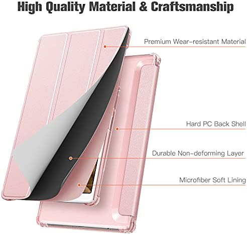 Fintie Slimshell futrola za Samsung Galaxy Tab A7 Lite 8,7 inča 2021 model, lagani stalak prozirni stražnji poklopac, ružino