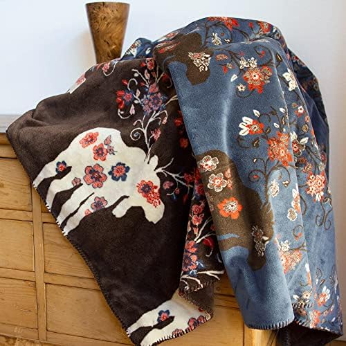 Denali Ultimate Comfort Rustikalno bacanje pokrivača, pliša, ručno ušivene, super ugodne deke napravljene u SAD-u, Moose