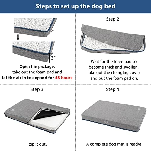 EMPSIGN vodootporni krevet za pse za sanduk reverzibilan hladan i topli, kućni slojevi s opravom i uklonjivim poklopcem,