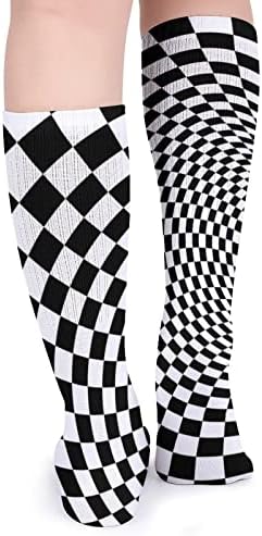 Optičke crno -bijele sportske čarape tople cijevi čarape visoke čarape za žene muškarce koji trče casual party