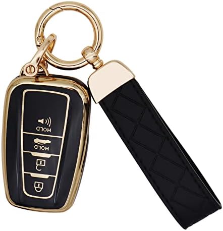 Suncaraccl za Toyota ključ fob poklopca s kožnim privjesom za ključeve, meki TPU za zaštitu od poklopca za poklopce za 2018-2022