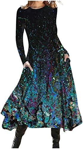 Nokmopo haljine za žene 2022 Ženska jesen i zima ležerna tanka haljina od vunene tkanine od čvrste boje dugih rukava