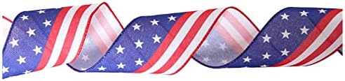 4. srpnja 1. srpnja PC Patriotska žičana rubna vrpca vintage vrpci Zvijezde prugaste ukrasne vrpce za veteranske dekor Dekor