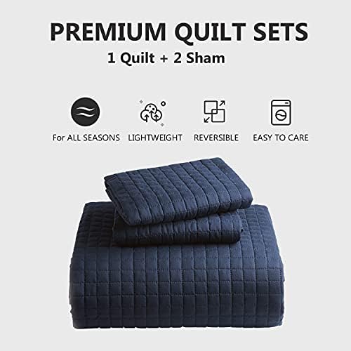 Western Home Quilt Set Full/Queen Veličina, lagana reverzibilna prekrivača s kvadratima uzorka uzorka, meki pokrov za topli