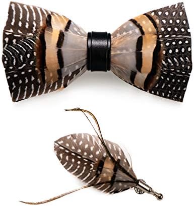 Muški setovi unaprijed vezanih leptir mašni i broševa od ručno izrađenog perja