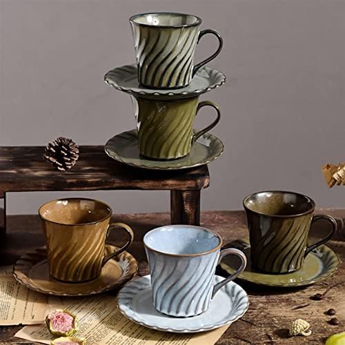 Teacups Vintage kava šalica vrtlog uzorka keramičke porculanske šalice s ladicom 200 ml pribor za večeru Personalizirani