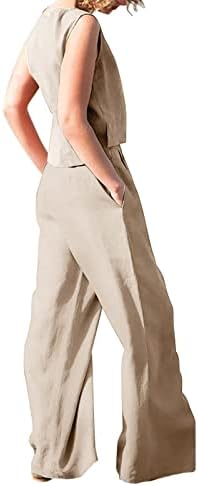 Posteljine hlače setovi za djevojčice Ljetna jesen 2 komada hlače setovi Žene 2023 Odjeća Moda redovito fit AG